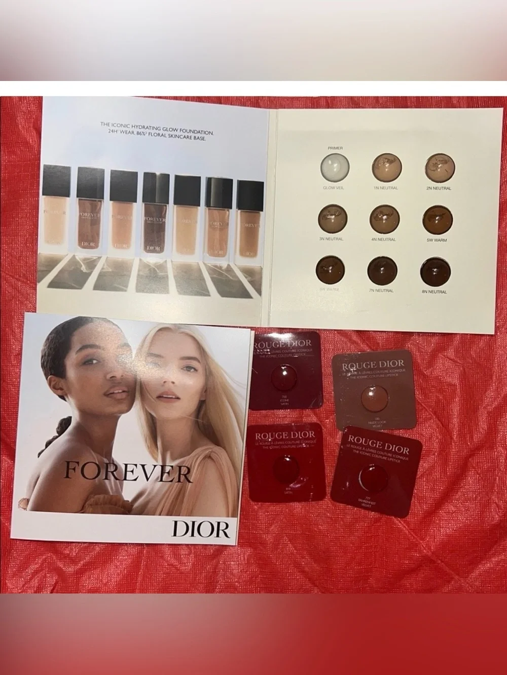 New 43 pc face & lip makeup color swatch samples one time travel use